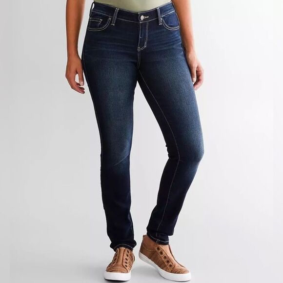 BKE Women's Victoria Mid-Rise Allery Dark Blue Stretch Denim Skinny Jeans Sz 30 - Picture 1 of 10